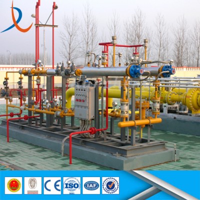 Oilfield well testing natural gas flow metering skid / gas pressure regulating and metering station